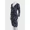 Printed bodycon dress with a V-neck
