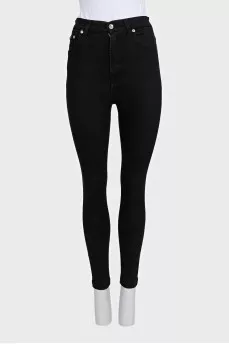 Черные джинсы skinny fit на высокой посадке