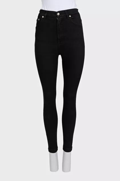 Чорні джинси skinny fit на високій посадці