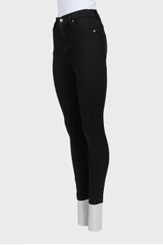 Черные джинсы skinny fit на высокой посадке