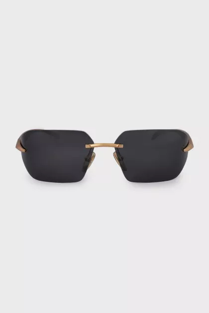 Black sunglasses with gold temples