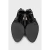 Black leather slingbacks with heels