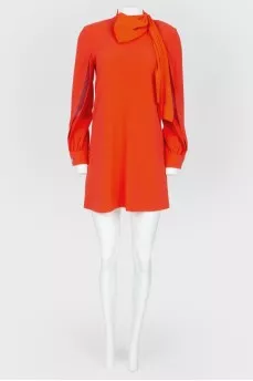 Orange dress with a decorative element