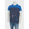 Blue men's jerseylka with a hood