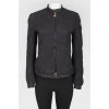 Black quilted bomber
