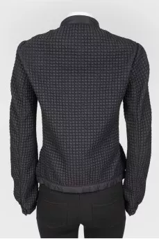 Black quilted bomber
