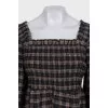 Brown checkered blouse with tag