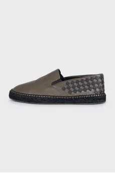 Espadrilles made of leather with braiding