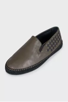 Espadrilles made of leather with braiding