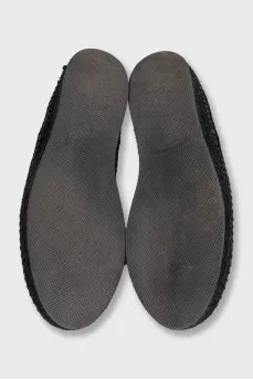 Espadrilles made of leather with braiding