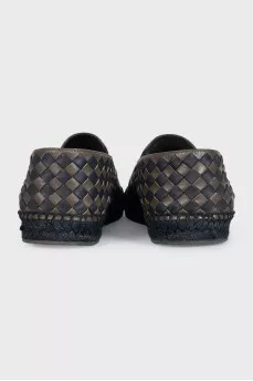 Espadrilles made of leather with braiding