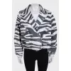 Animal print denim jacket