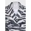 Animal print denim jacket