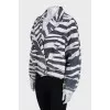 Animal print denim jacket