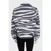 Animal print denim jacket