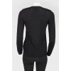Black wool longsleeve with shoulder bow