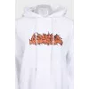 White hoodie with a printed hood
