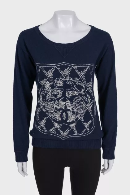 Vintage blue cashmere jumper