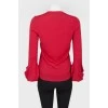 Crimson Wool Puff Sleeve Longsleeve