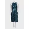 Blue shiny printed dress