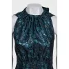 Blue shiny printed dress