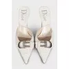 White leather mules with decoration