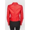Red leather jacket with silver fittings