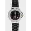 The watch is decorated with diamonds