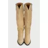 Green suede boots