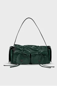 Green leather rectangular bag