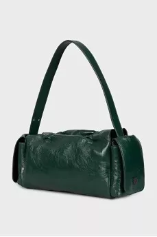Green leather rectangular bag