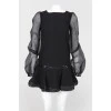 Black dress with transparent sleeves with lightning