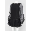 Black dress with transparent sleeves with lightning