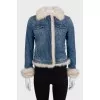 Blue denim jacket insulated with fur