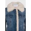 Blue denim jacket insulated with fur