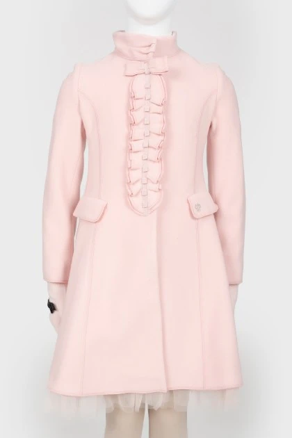 Baby pink coat with tulle