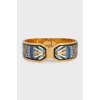 Rigid gold bracelet with enamel