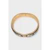 Rigid gold bracelet with enamel
