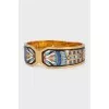 Rigid gold bracelet with enamel
