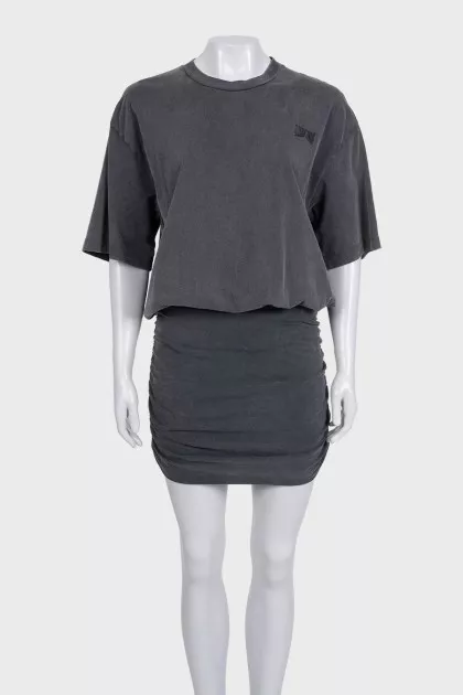 Fitted dress with a washed effect