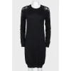 Black dress with lace on the sleeves