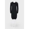 Black dress with lace on the sleeves