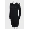 Black dress with lace on the sleeves