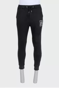 Men's black printed tracksuit