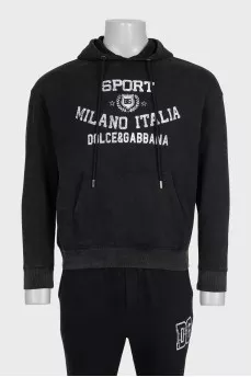 Men's black printed tracksuit