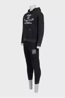 Men's black printed tracksuit