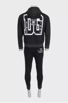 Men's black printed tracksuit
