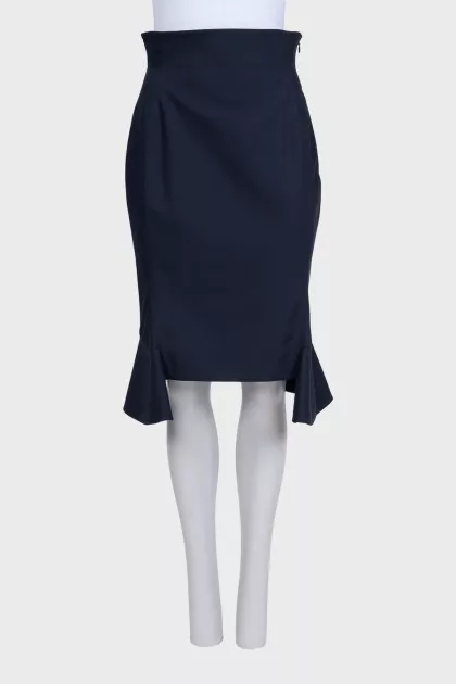 High-waisted skirt with a frill at the bottom