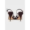 Purple textile heeled sandals