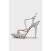 Silver leather sandals